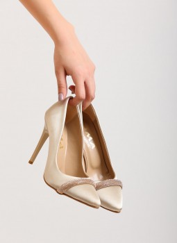 Bej Kadın Klasik Topuklu Ayakkabı 1115