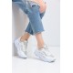 Beyaz Gümüş Kadın Sneaker Zf001