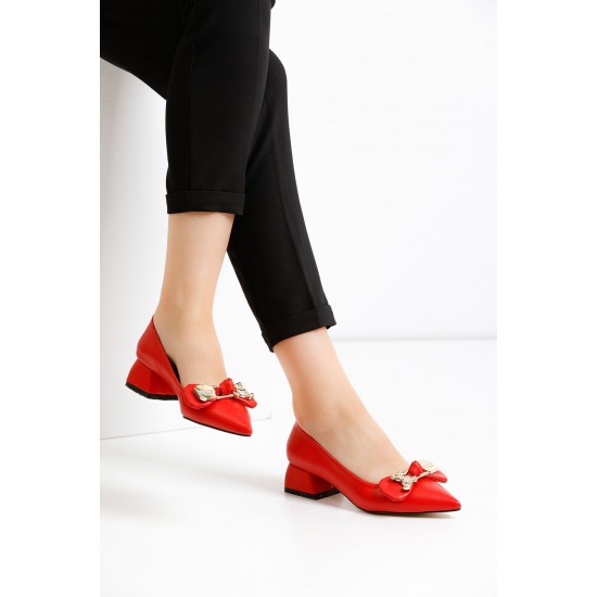 Kırmızı Kadın Topuklu Ayakkabı THN01