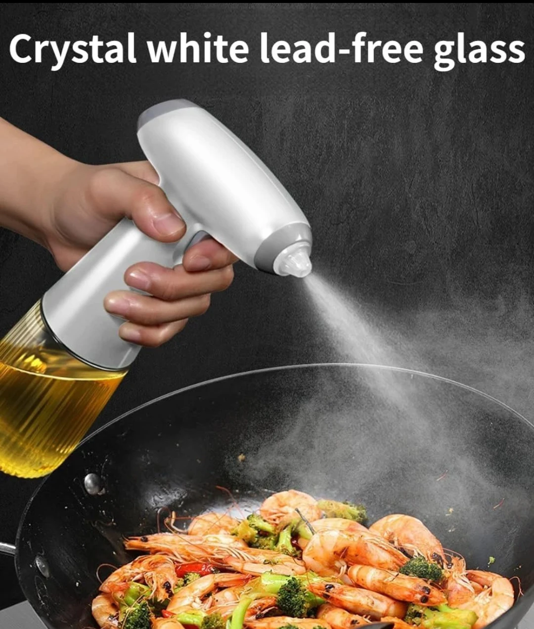 Elektron Şarj Olunan Yağ Spreyi – 200 ml Şüşə Gövdəli, USB Portativ Yağ Püskürdücü