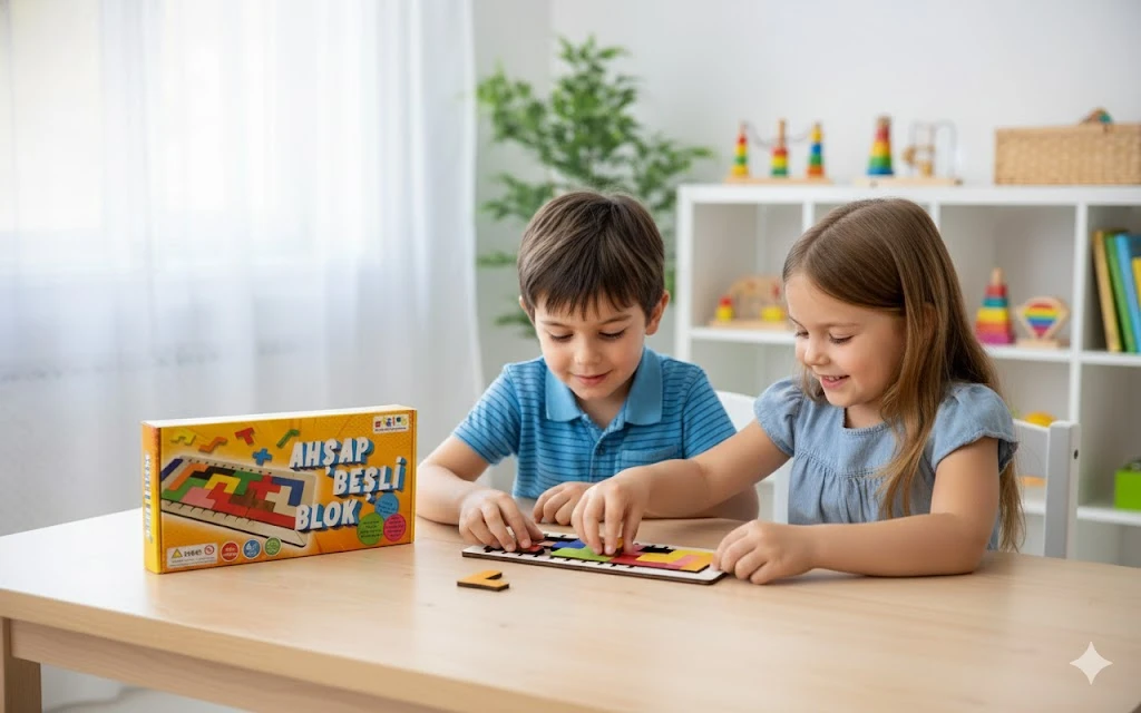 Taxta 5-li Bloklar – Uşaqlar Üçün Zehni İnkişaf Etdirən Rəngarəng Tetris Tipli Məntiq Oyunu