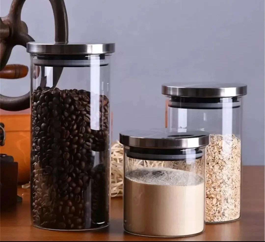 320 ml Metal Başlıqlı Şüşə Ədviyyat Qabı – Vakuumlu, Şəffaf və Modern Saxlama Qabı