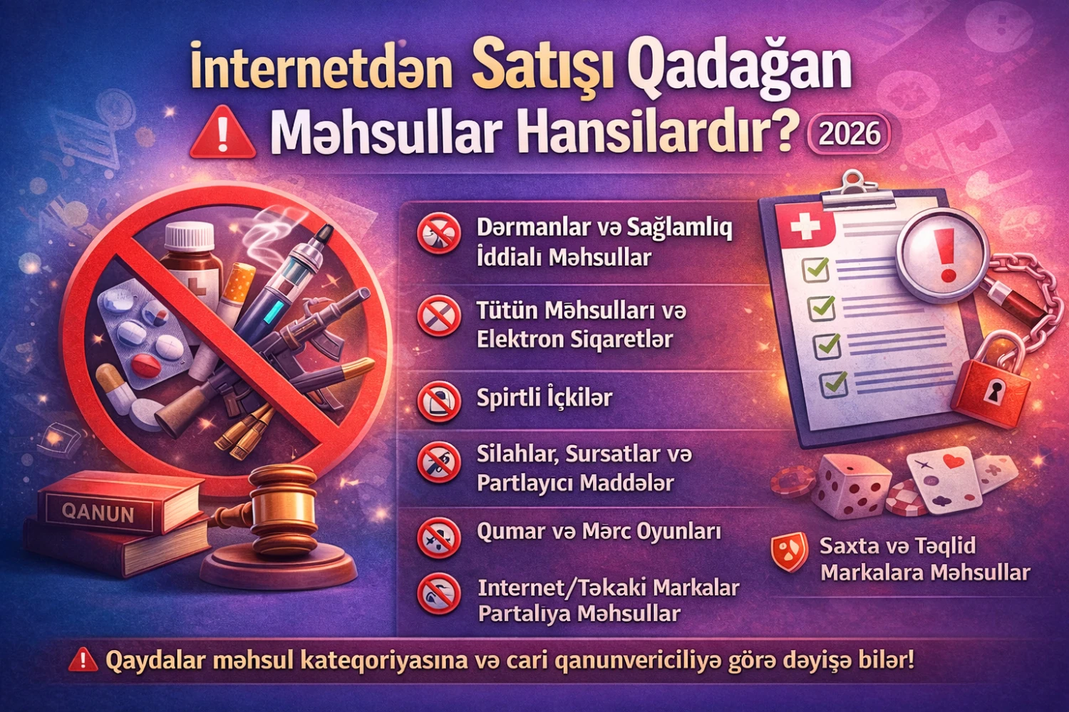 İnternetdən Satışı Qadağan Olan Məhsullar Hansılardır? (2026)