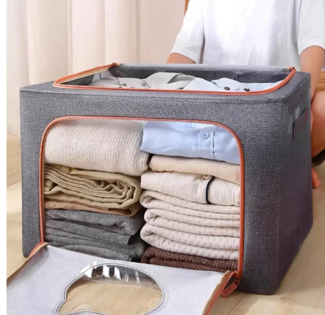 geniş Qapaqlı Orqanayzer Qutu – 40x30x20 sm, Çoxməqsədli Tekstil Saxlama Qutusu