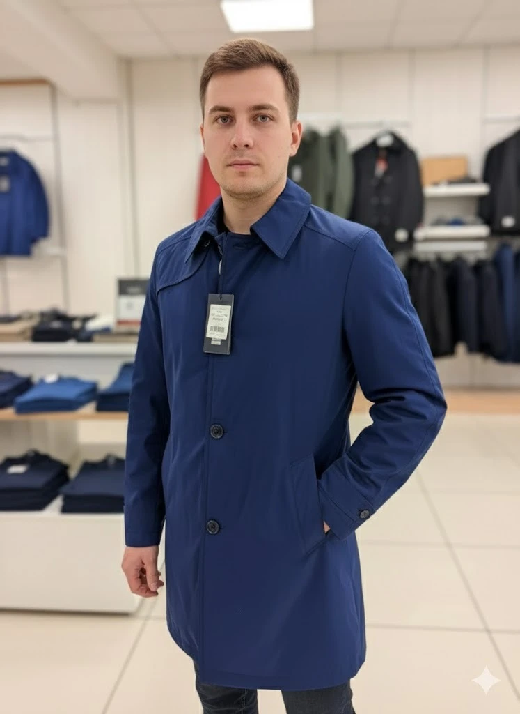 Ziver Kişi Göy Rəngli Klassik Üst Geyimi