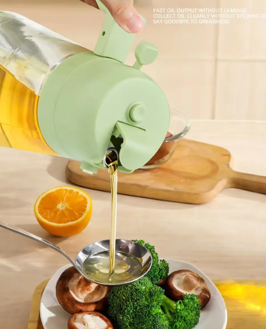 2 Funksiyalı Professional Yağdan – 500 ml Şüşə Gövdəli, Süzmə və Sprey Başlıqlı Yağ Dağıdıcı