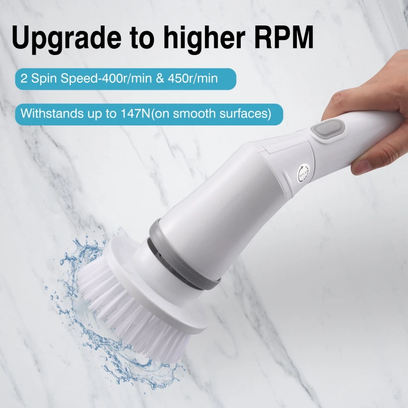 Tornado Elektron Təmizlik Aləti – 6 Fərqli Başlıqlı, Teleskopik Uzanma Dəstəkli, USB ilə Şarj Edilən Simsiz Professional Təmizlik Fırçası