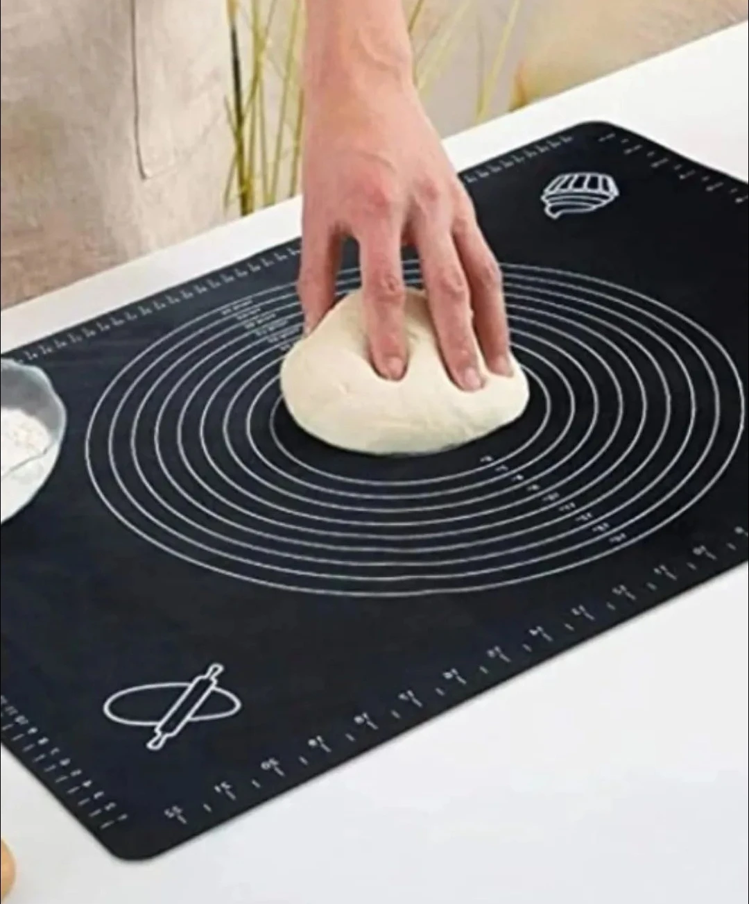 Silikon Xəmir Açma Örtüsü – Ölçü İşarəli Peşəkar Mat