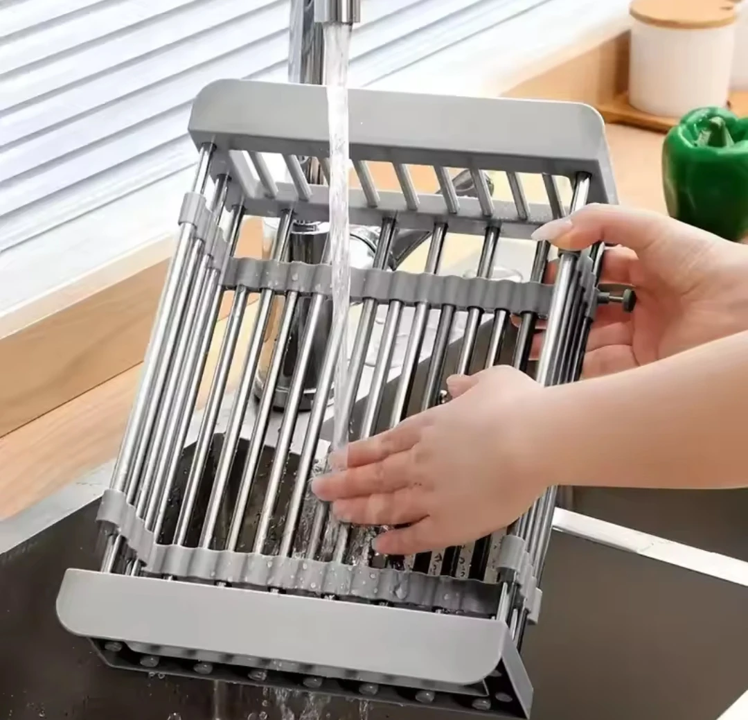 Siyirtməli Universal Lavabo Süzgəci – Paslanmaz Metal və Polipropilen Plastik, Ölçüsü Tənzimlənən