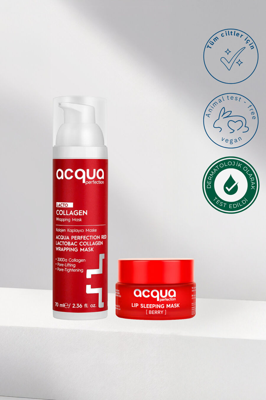 Acqua Perfection Collagen Soyulan Üz Maskası + Dodaq Baxım Maskası Dəsti