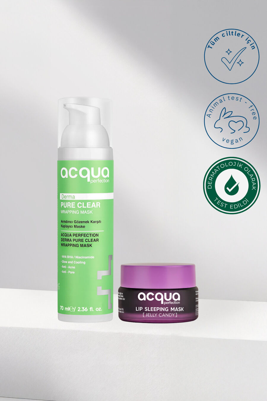 Acqua Perfection Məsamə Sıxlaşdırıcı Soyulan Üz Maskası + Dodaq Baxım Maskası Dəsti