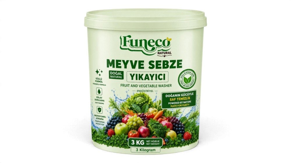 FUNECO 3 kq tek tip meyvə ve üç yuyan vasitə